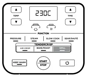 NINJA OP450UK Foodi MAX 7-in-1 - GRILL button.