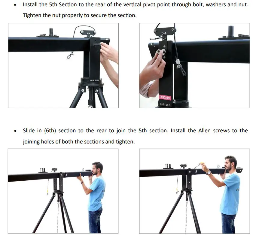 PROAIM P-W5P-BRZ Breeze Film Shooting Equipment Instruction Manual - Assembling