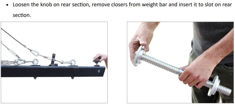 PROAIM P-W5P-BRZ Breeze Film Shooting Equipment Instruction Manual - INSTALLING WEIGHT BAR