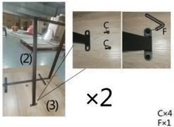 Polibi RS 551IRDTD Industrial Rectangular Rustic Brown Wood Top Dining Table - Installation steps 6