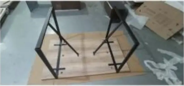 Polibi RS 551IRDTD Industrial Rectangular Rustic Brown Wood Top Dining Table - Installation steps 7