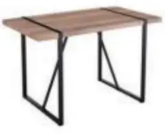 Polibi RS 551IRDTD Industrial Rectangular Rustic Brown Wood Top Dining Table
