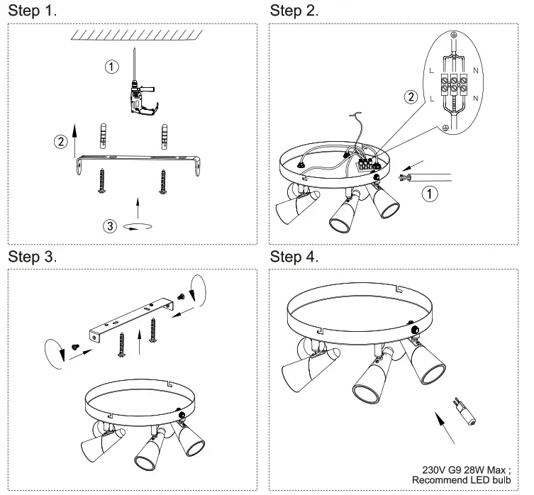 NOVA LIFE Orion Ceiling Light Round - figure 1