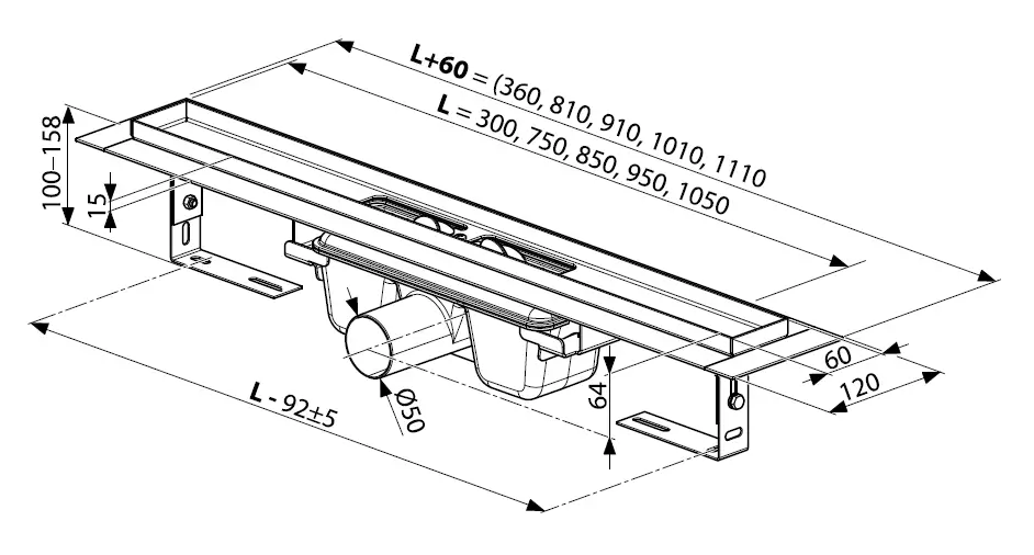 RAVAK X01427 Shower Drain Stainless Steel 1