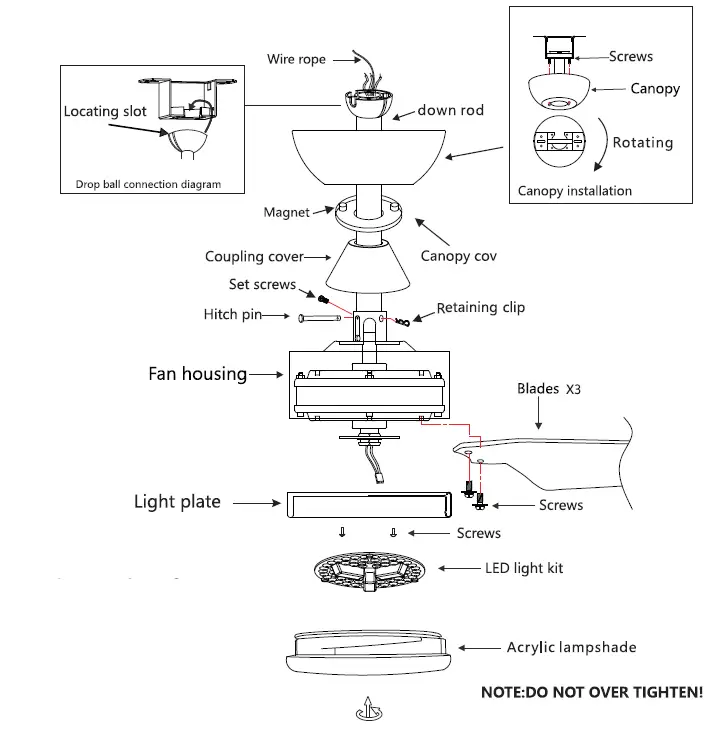 ONE HOME COLLECTION OHCF03-MT Smart Ceiling Fan 7