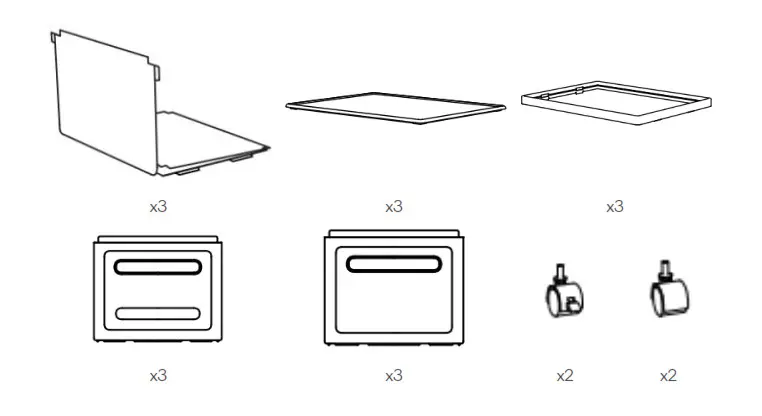 ovela OV3PCSSBWTA 3PCS Storage Box - COMPONENTS