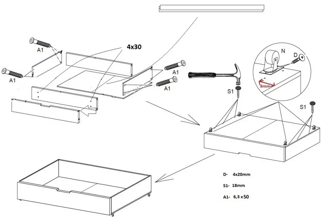 My Sweet Kids TIPI NOA Bed with Drawer - 8
