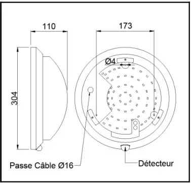 resistex E27 Bl 830251 Residetect Infrared - DIMENSION SIZE