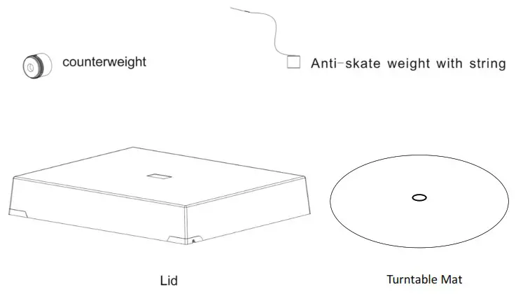 BLUE AURA PG1 Blackline Bluetooth Turntable - What’s in the box 1