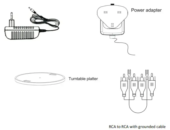 BLUE AURA PG1 Blackline Bluetooth Turntable - What’s in the box 2