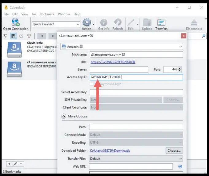 Connect with Cyberduck