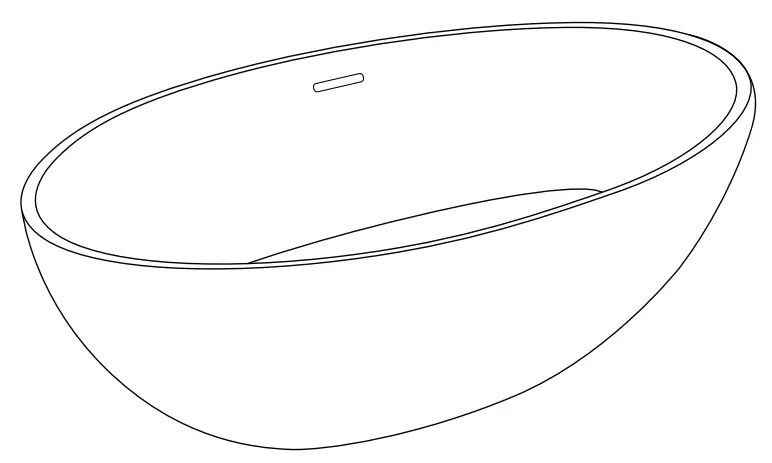 MEDUNJESS FS302 1800 Non Whirlpool Freestanding Bathtub