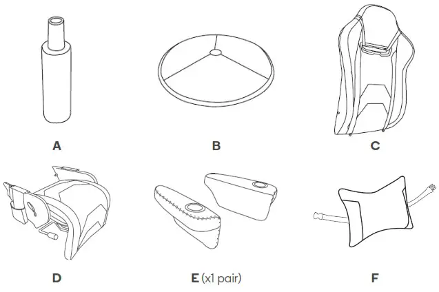 Kogan Hotshot Recliner Gaming Chair User Guide - COMPONENTS