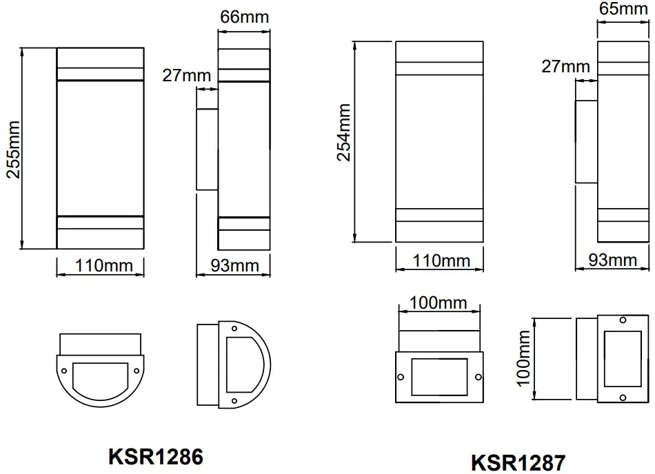 KSR LIGHTING KSR1286 87 Surface Wall Light - Fig 2