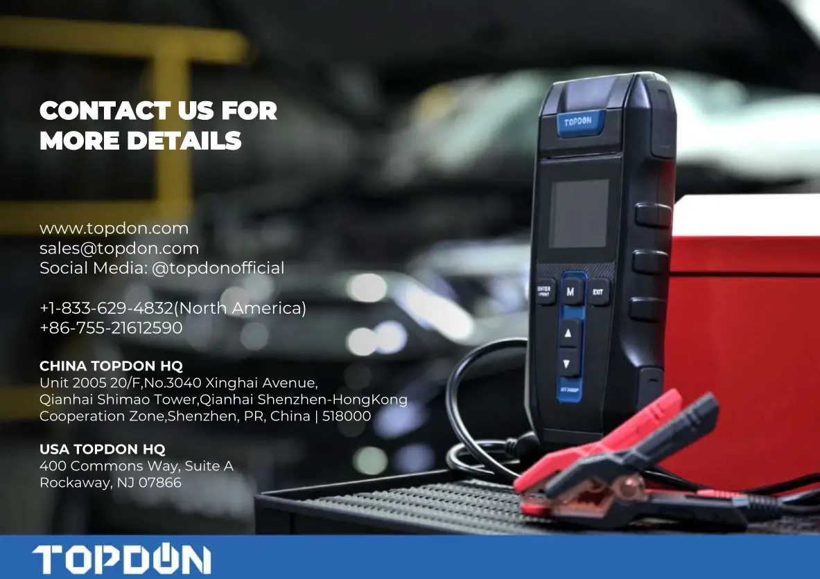 TOPDON BT300P Car Battery Tester - Contact us for more details