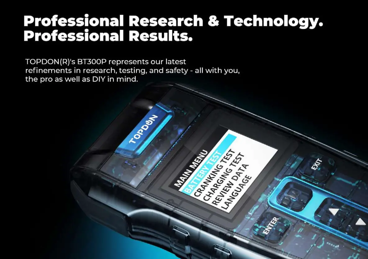 TOPDON BT300P Car Battery Tester - Professional research