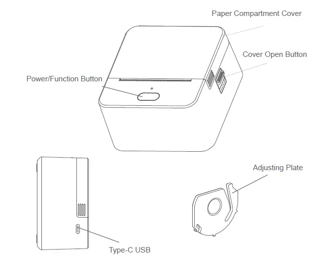 DETONGER-P1-2-Inch-Portable-Thermal-Label-Printer-fig-1
