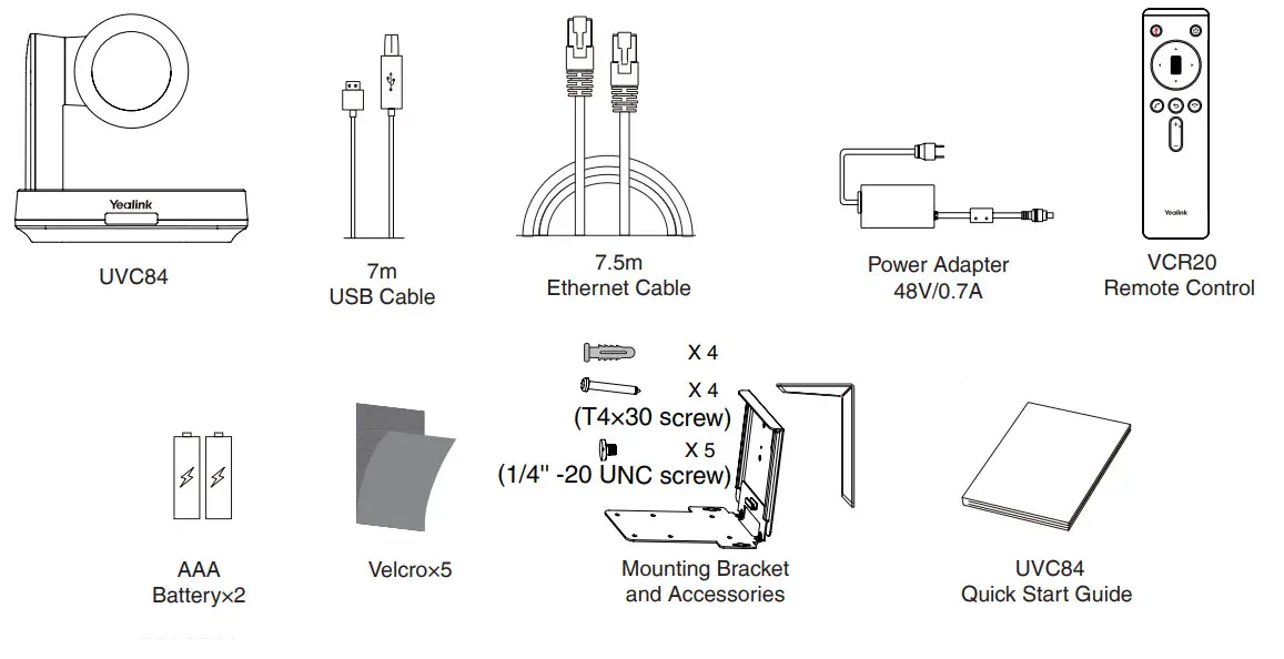 Yealink UVC84 Video Conferencing Camera - Package
