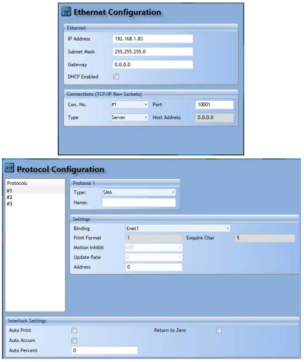 Avery Weigh Tronix ZK830 PLU Lite High Resolution Digital Checkweigher - Ethernet settings