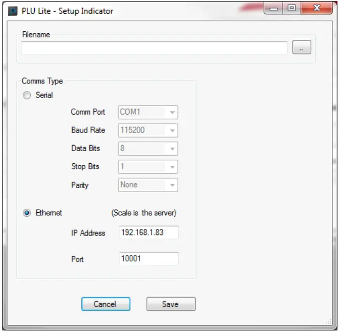 Avery Weigh Tronix ZK830 PLU Lite High Resolution Digital Checkweigher - communications settings