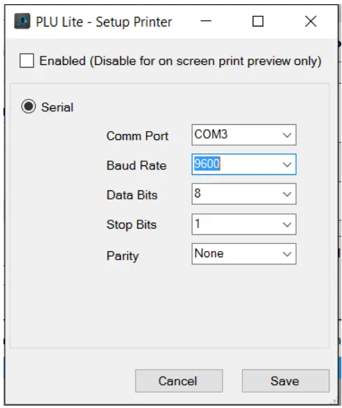 Avery Weigh Tronix ZK830 PLU Lite High Resolution Digital Checkweigher - configure the printer