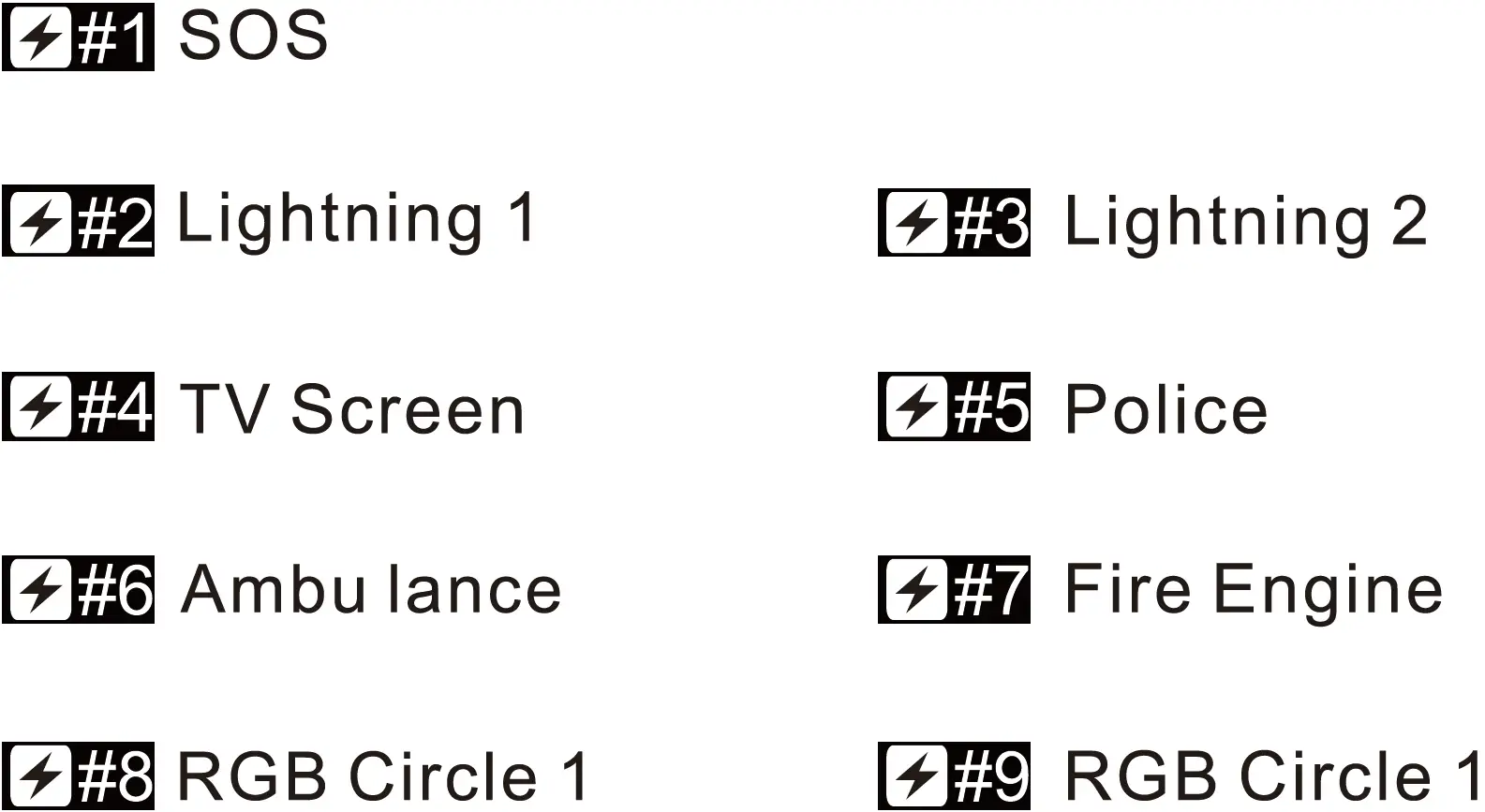 9 Differ Light Effect Mode