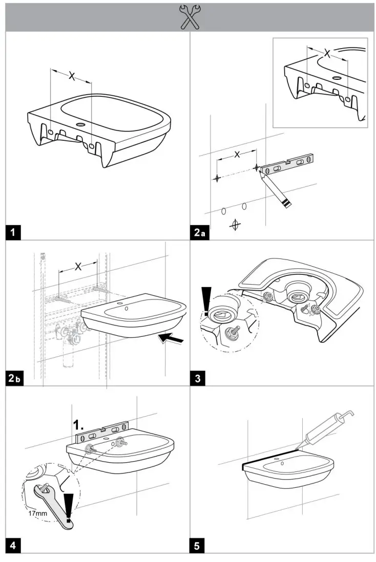 GROHE Ceramic Wall Hung Basin -- 1 2z
