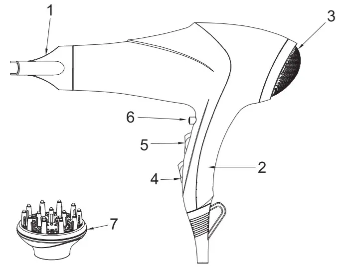 BLAUPUNKT HDA601 Hair Dryer -figure 2