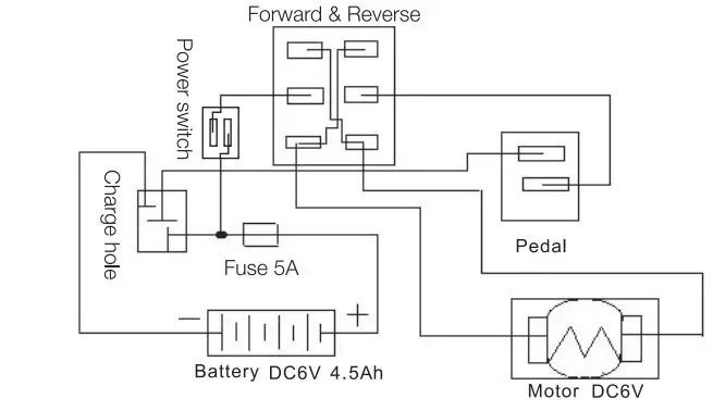Kmart TR0903 6 Volt Scotter User Manual - Circuit Diagram