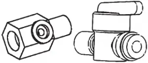 6.35mm adapter with valve