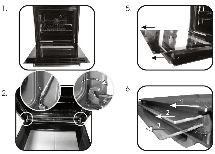 REMOVAL AND CLEANING OF THE GLASS DOOR 1