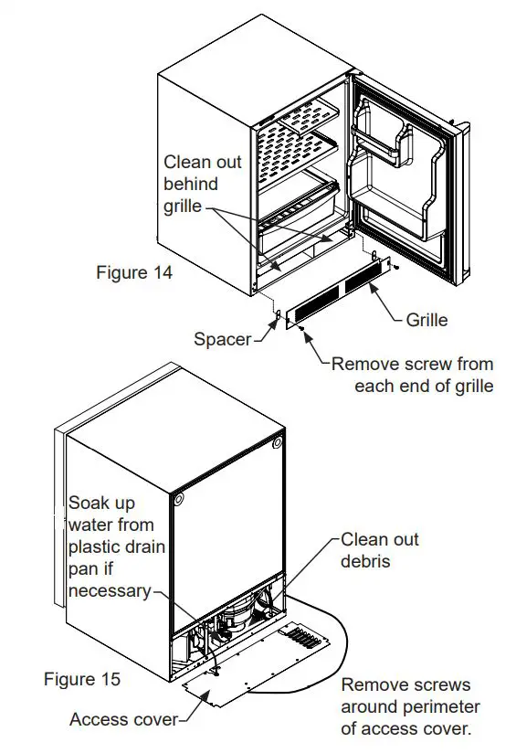 MARVEL MODR224 Undercounter Refrigerator User Guide - Figure 14,15