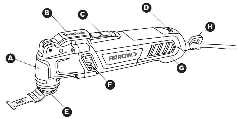 ARROW OSC9500 A 3 5 Amp Oscillating Multi Tool Kitit