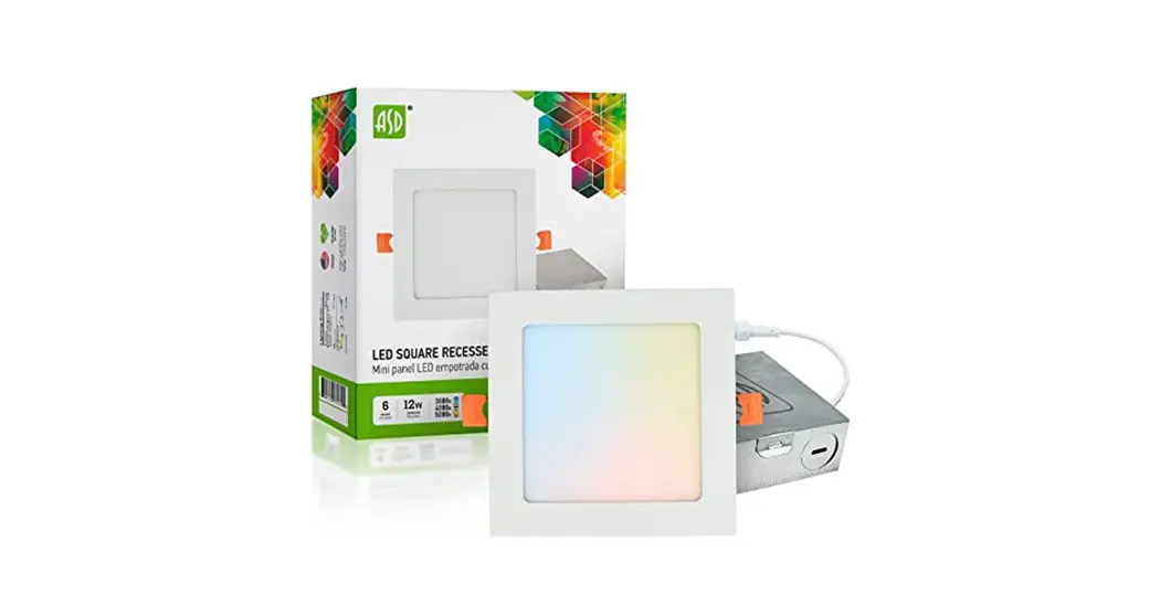 Asd-lmpjbs-6d12cc-wh 6 Inch Ultra Thin Square Led Recessed Lighting User Guide