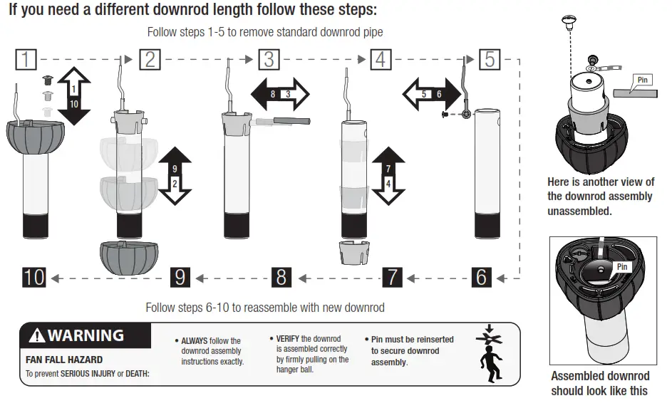 Hunter 51312 Mesquite LED Ceiling Fan - Downrod