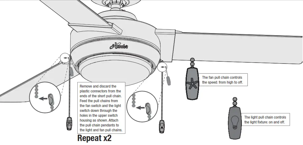 Hunter 51312 Mesquite LED Ceiling Fan - Pull Chains