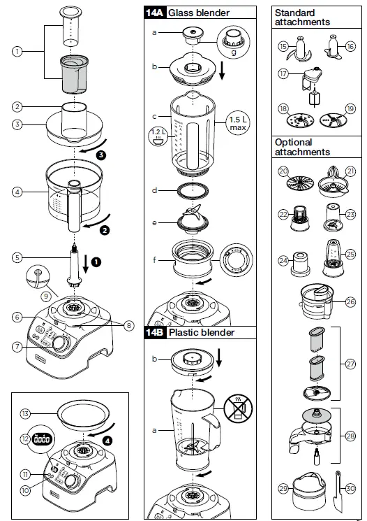 KE WOOD FDM71 MultiPro Express Weigh+ Food Processor FIG 1
