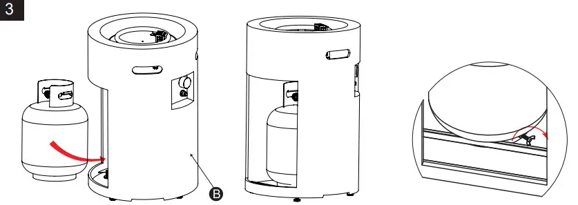 HAMPTON BAY FP20306 26 Inch Round Concrete Propane Gas Fire Column - ASSEMBLY 3