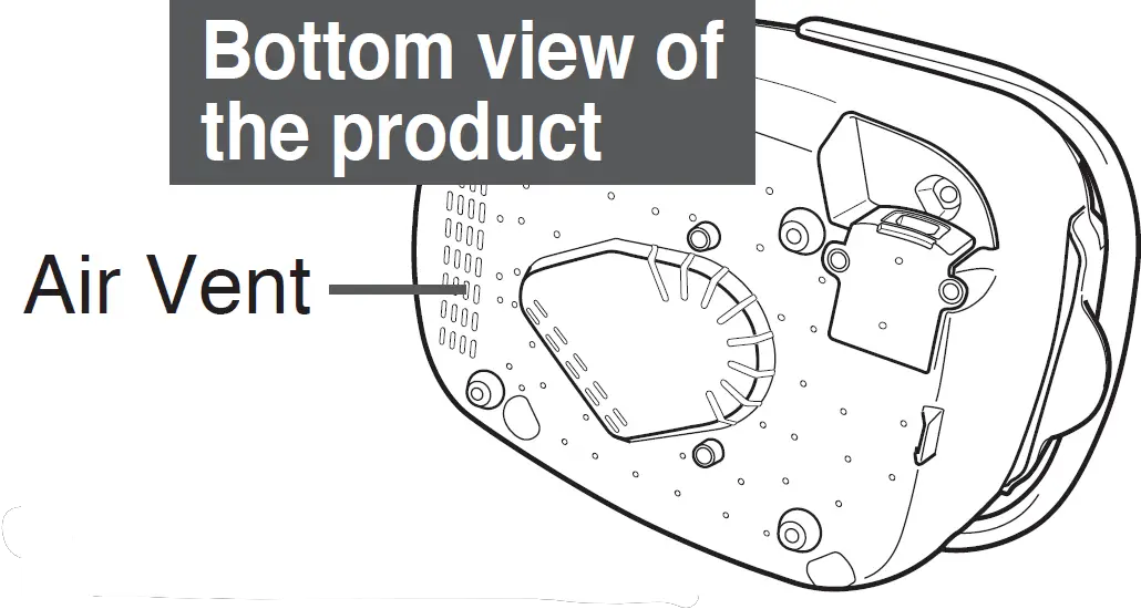 Bottom view of the product