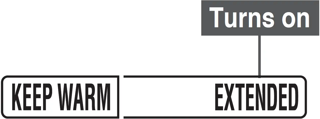 The EXTENDED KEEP WARM display will turn on