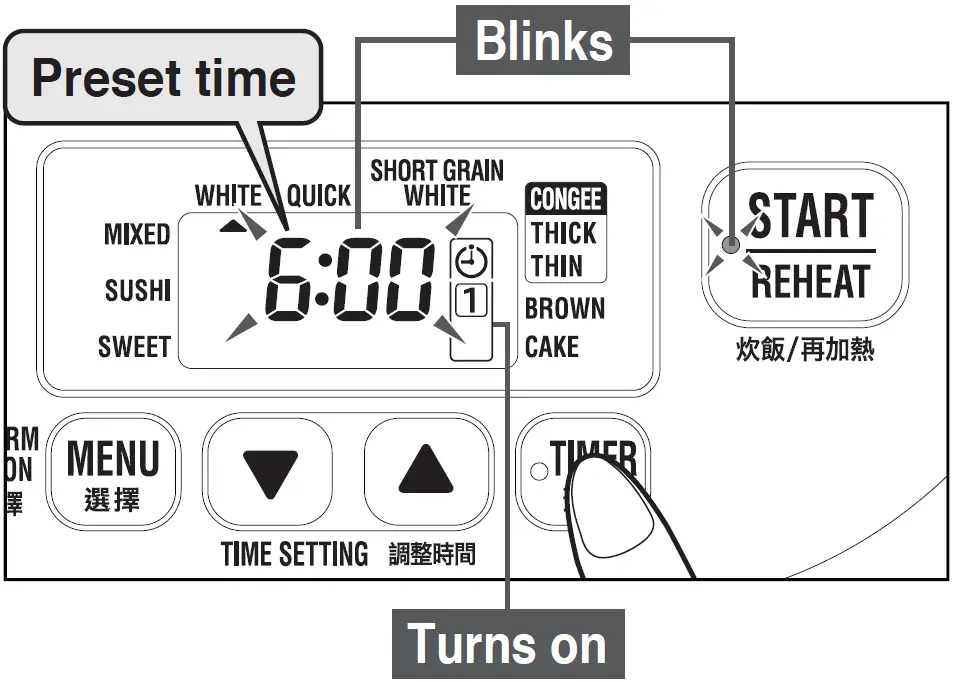 When setting Timer 1 to 7 30