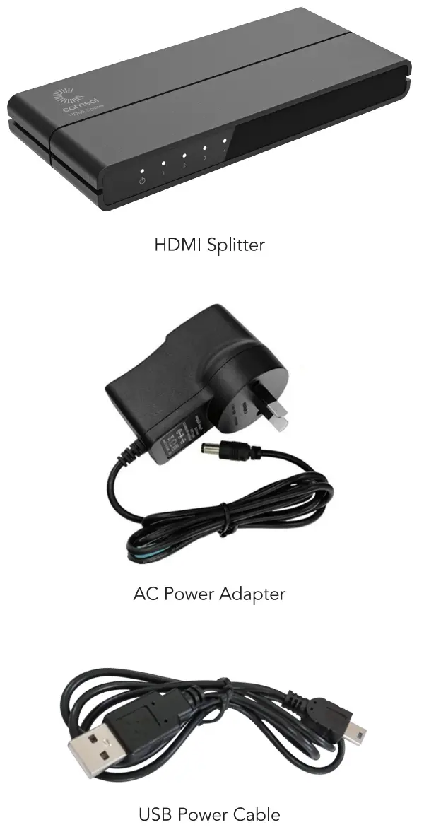 comsol HD144K 4 Port HDMI Splitter - Package