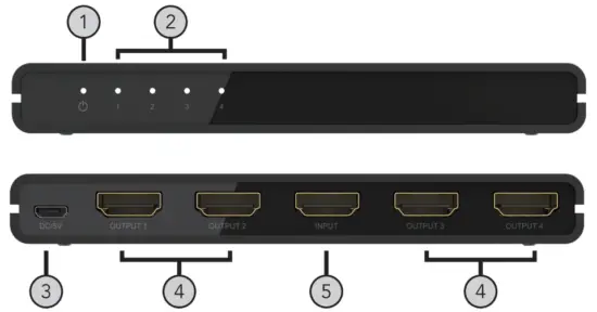 comsol HD144K 4 Port HDMI Splitter - Parts