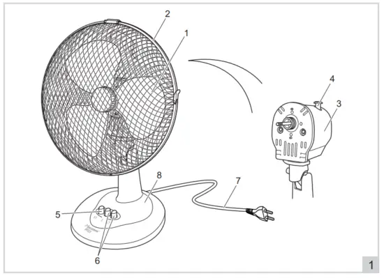 bESTRON DDF27Z Table Fan - fig2