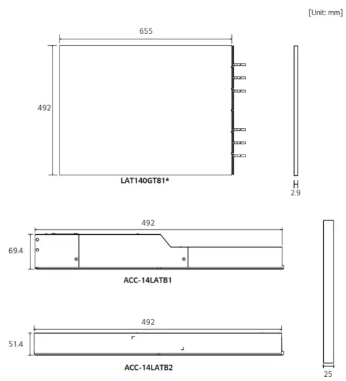 LG LAT140GT81 14mm Self Adhesive Transparent Color LED Film - Fig 3