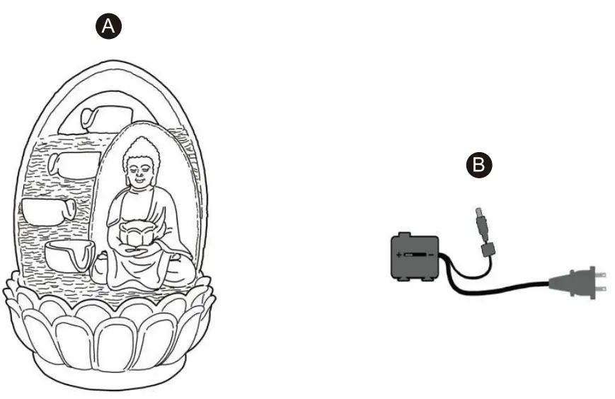 TEAMSON HOME PT TF0006 Peaktop 4 Tier Buddha Statue Fountain with LED Light-fig2