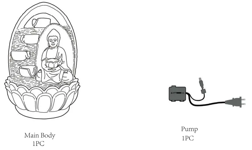 TEAMSON HOME PT TF0006 Peaktop 4 Tier Buddha Statue Fountain with LED Light-fig4