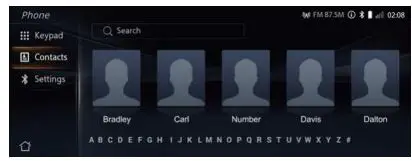 Changan 790003053 automobile terminal assy User Manual - Address book interface