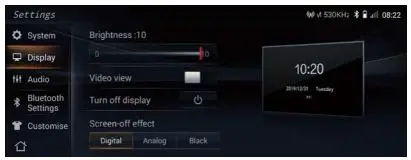 Changan 790003053 automobile terminal assy User Manual - Display setting