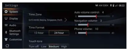 Changan 790003053 automobile terminal assy User Manual - System setting